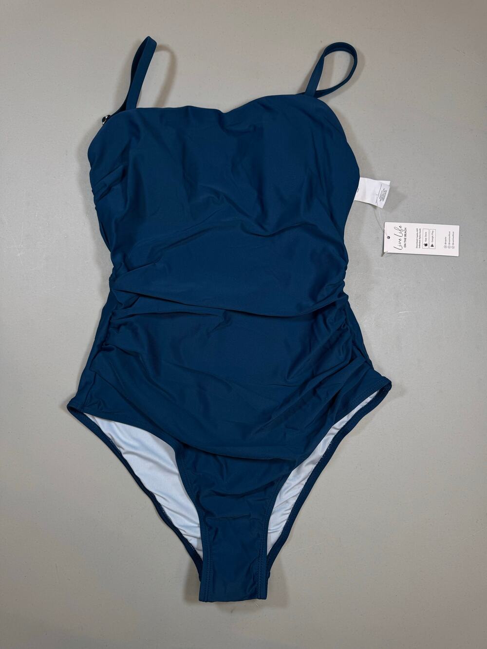 NWT Cupshe One-Piece Swimsuit | Teal Ruched Slimming Bathing Suit | Size Small